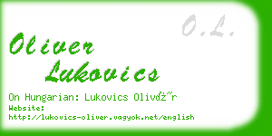 oliver lukovics business card